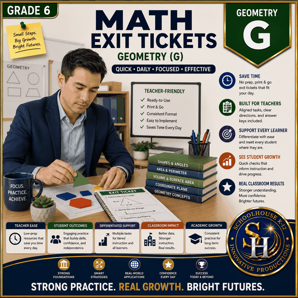 6th Grade Geometry Math Exit Tickets cover