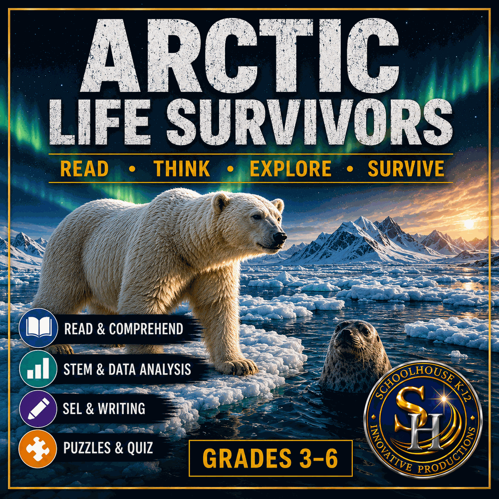 Arctic Life Survivors 1-Day Lesson Plans cover, Grades 3rd–6th