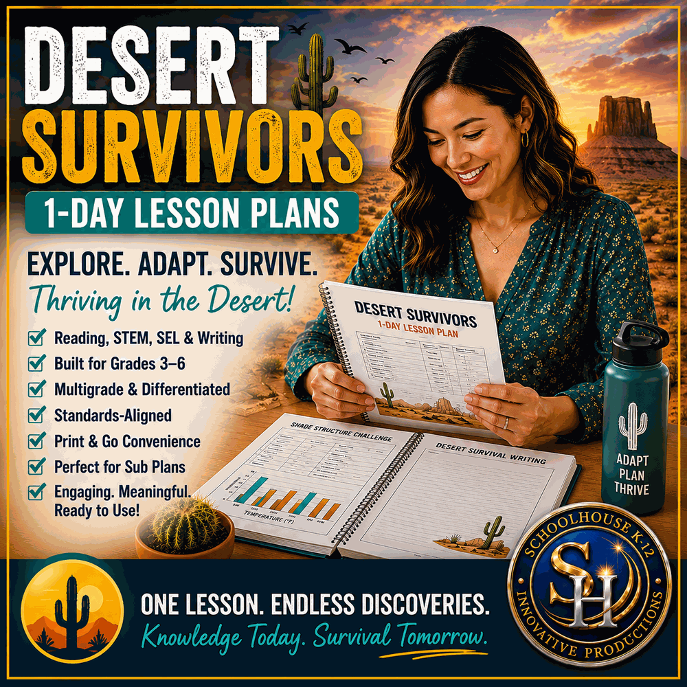 Desert Survivors 1-Day Lesson Plans cover, Grades 3rd–6th