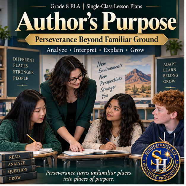 Author’s Purpose Grade 8 ELA cover
