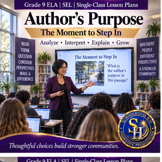 Author’s Purpose | The Moment to Step In Grade 9 ELA cover