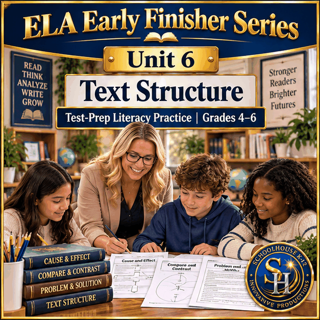 ELA Early Finisher Series Unit 6: Text Structure, Grades 4th–6th