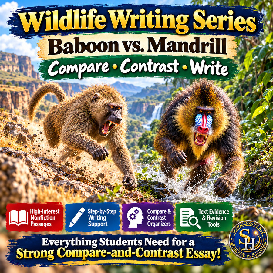 Wildlife Writing Series Compare & Contrast: Baboon vs. Mandrill cover